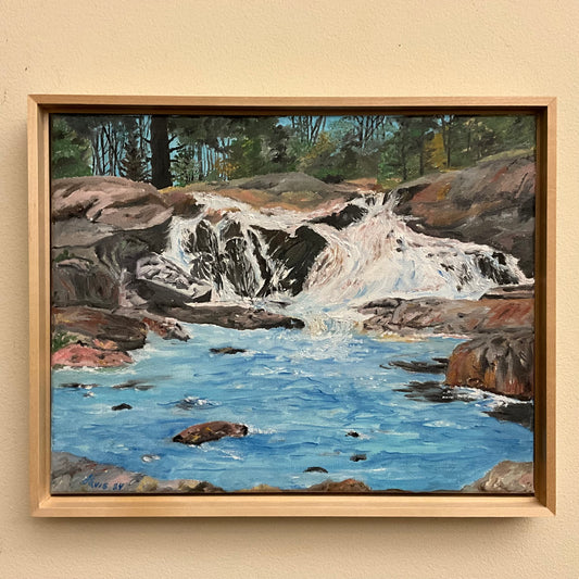 “High Falls” Original Framed Oil Painting,