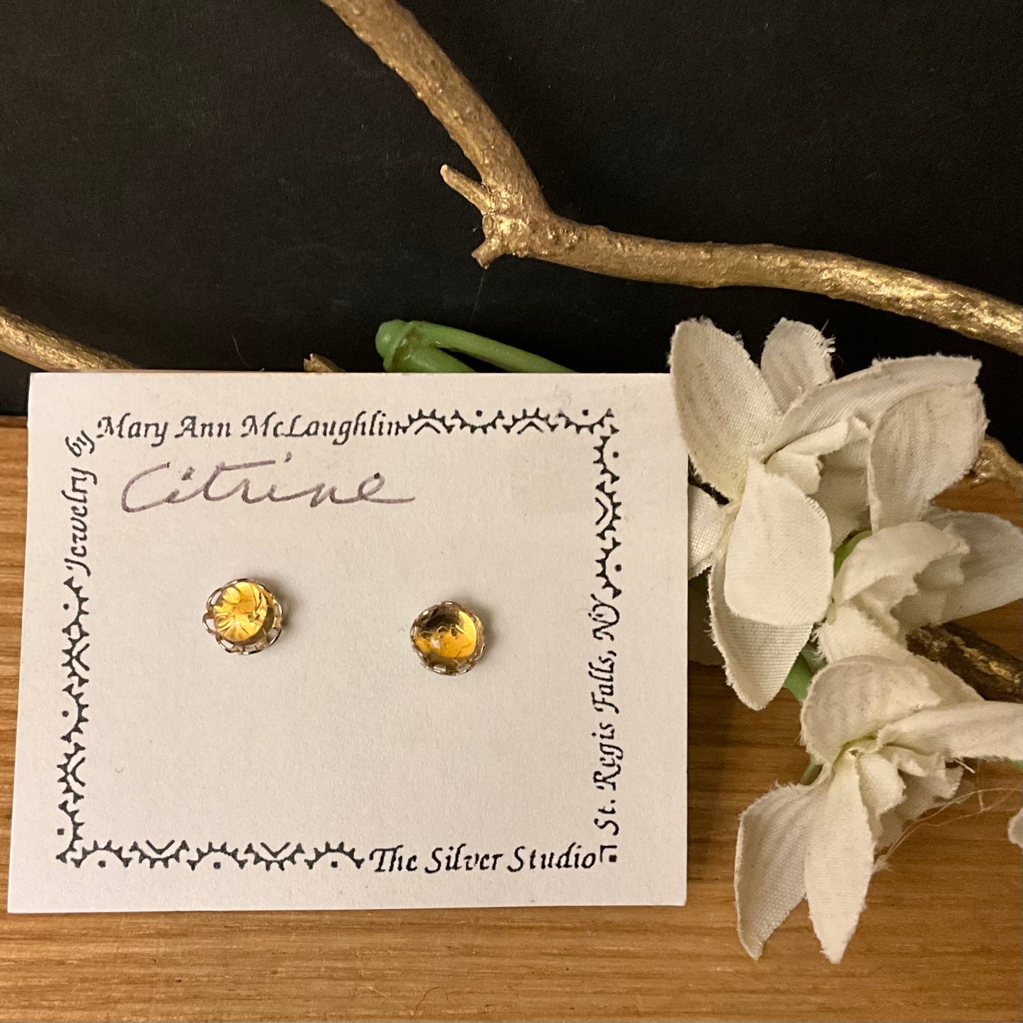 5mm Post Earring Citrine