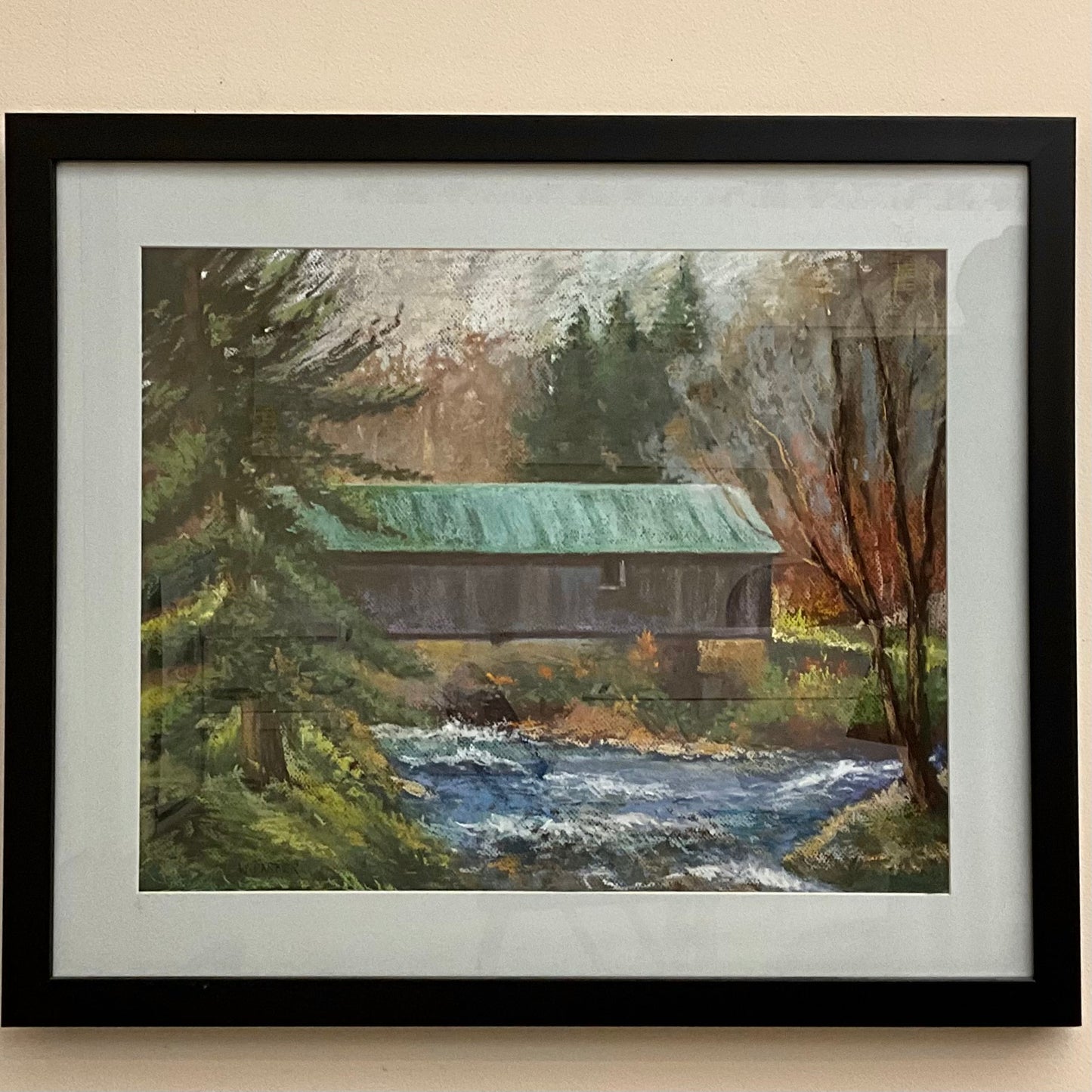 “Brewster River Bridge” Original Framed Pastel