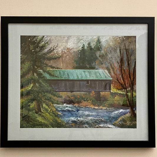 “Brewster River Bridge” Original Framed Pastel