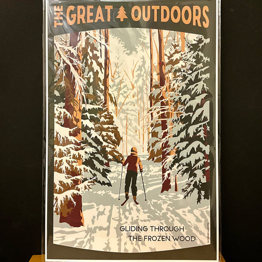 “Great Outdoors” Poster, “Gliding Through the Frozen Wood”