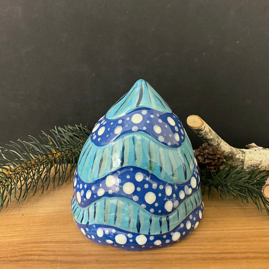Chunky Ceramic Tree in Aqua and Blue