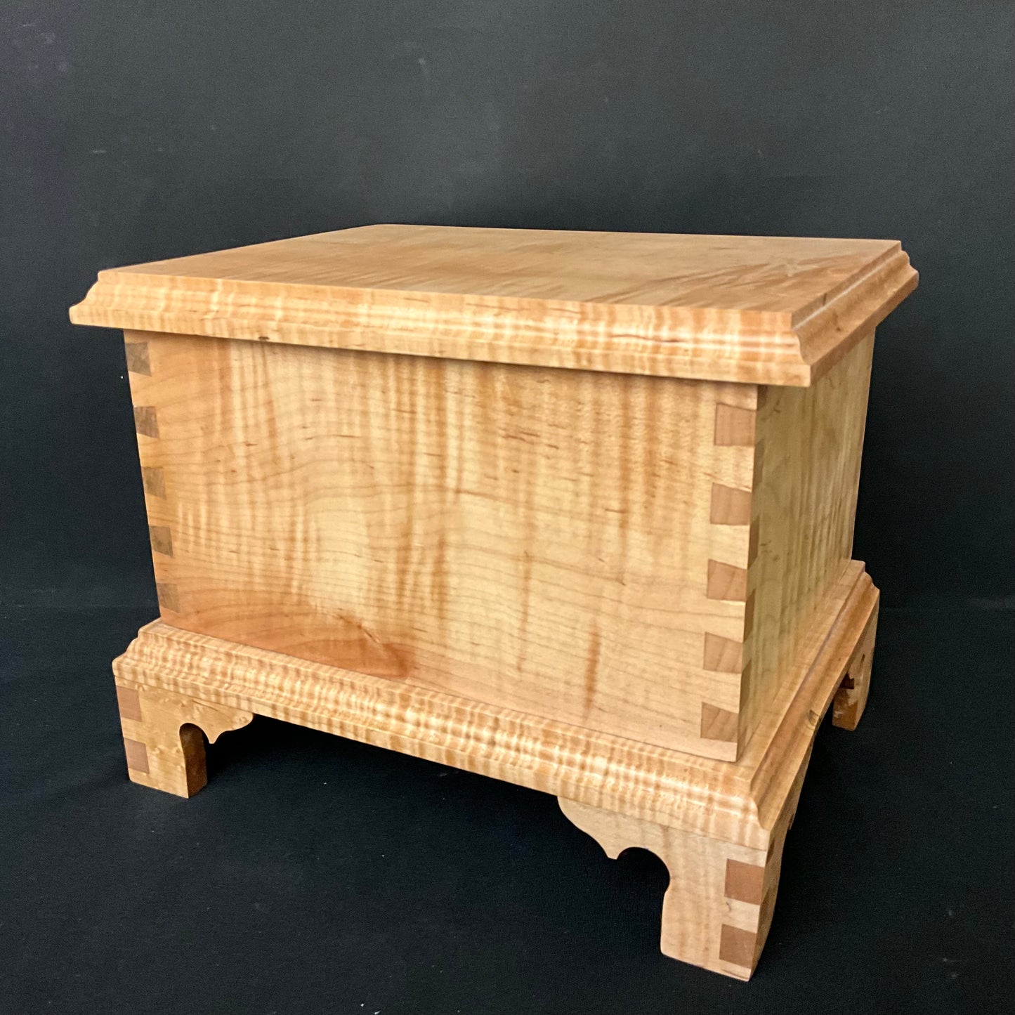 Curly Maple Dovetailed Box with Feet #1