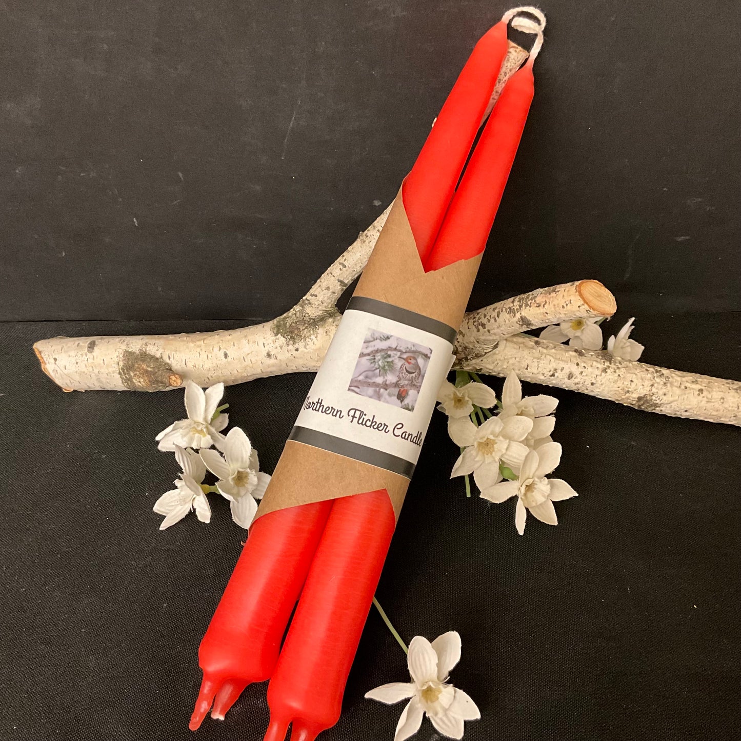 Pair of Hand Dipped Tapers Unscented Coral