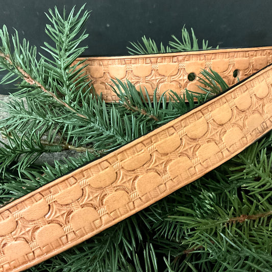 Light Brown Tooled Belt 36" #4360