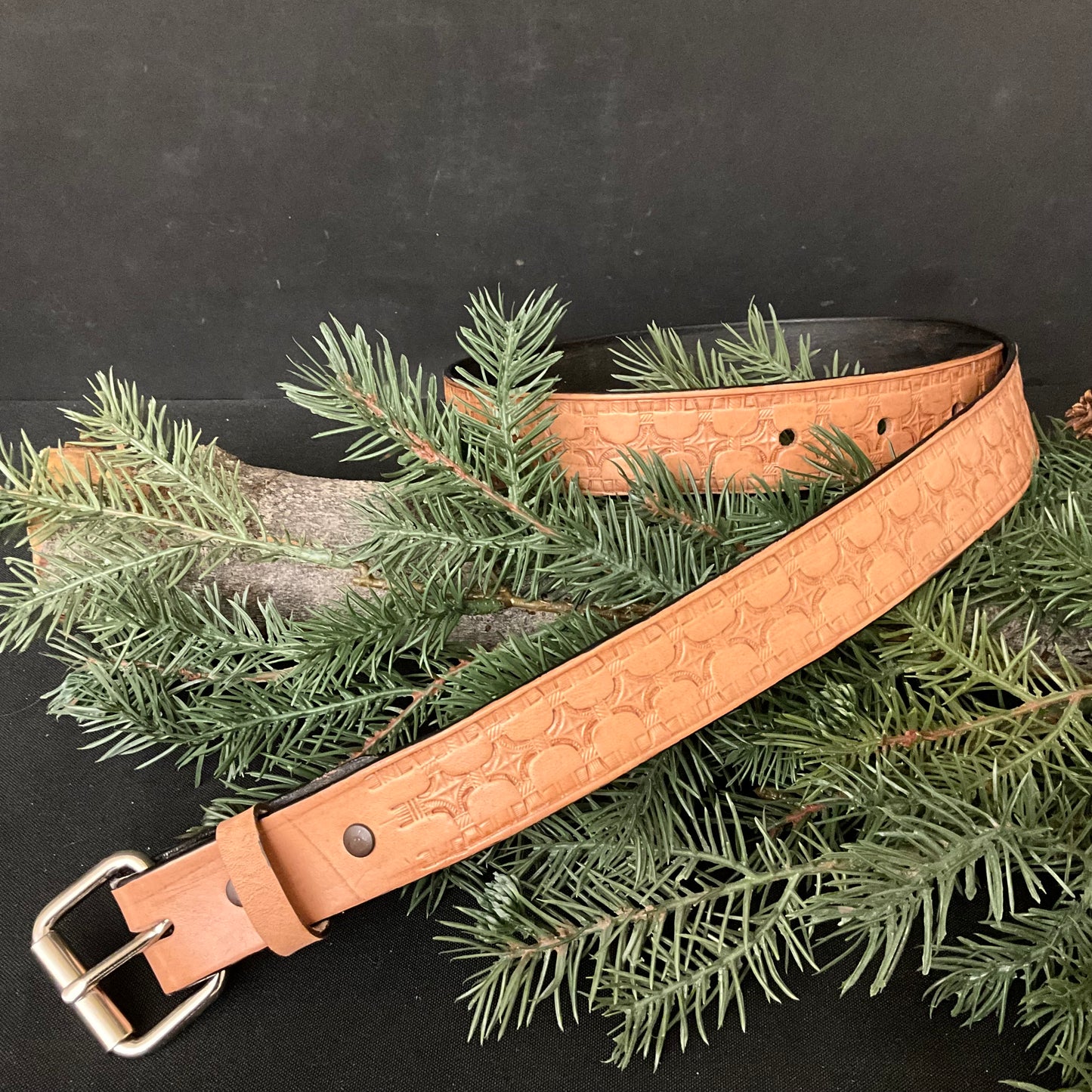Light Brown Tooled Belt 36" #4360