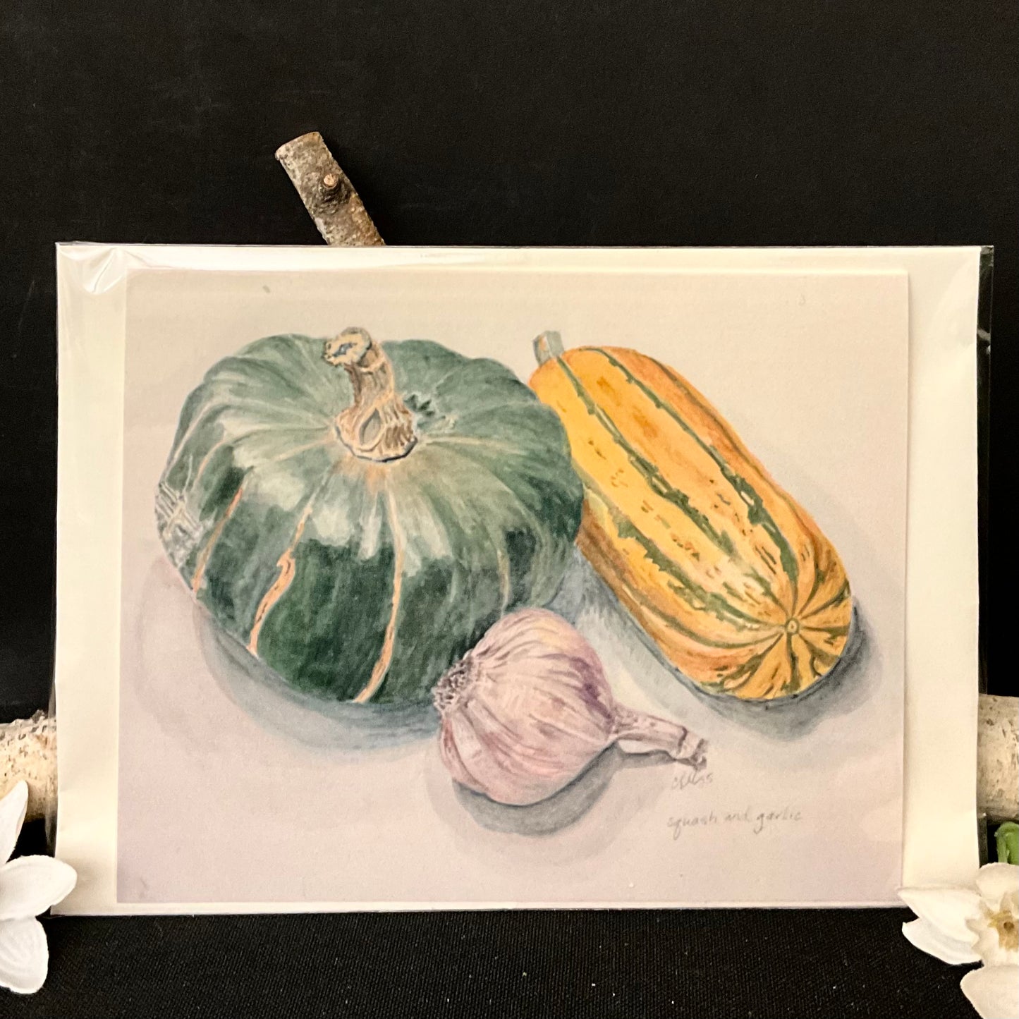 Squash & Garlic greeting card