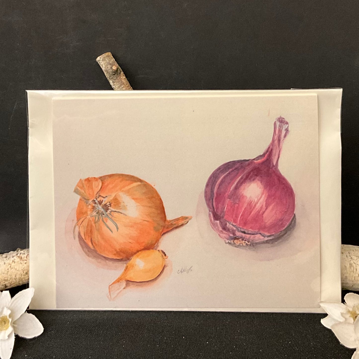 Onions greeting card