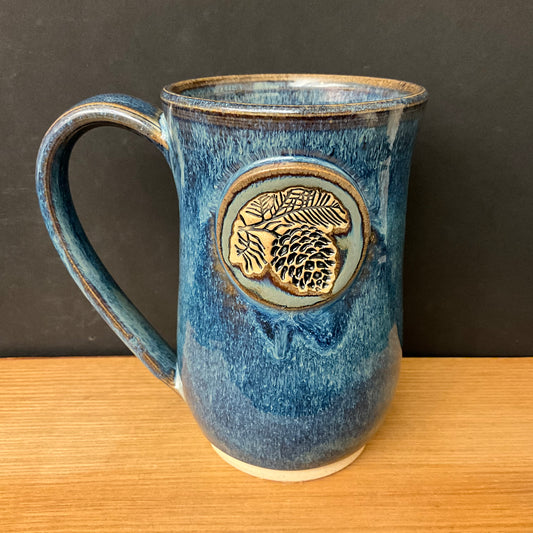 Mug Blue Pinecone Design