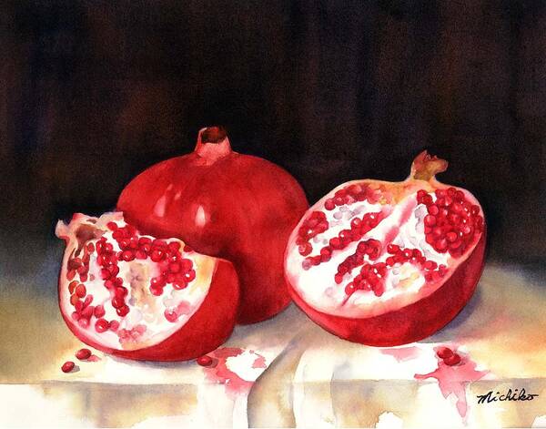 “Pomegranates”, Matted Print from an Original Watercolor