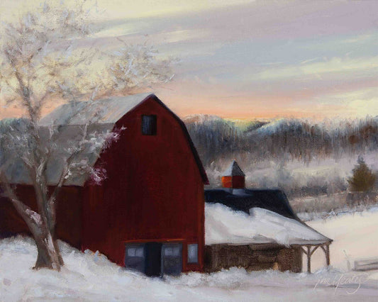 Sketches of Cherry Valley Burgundy Barn Notecard