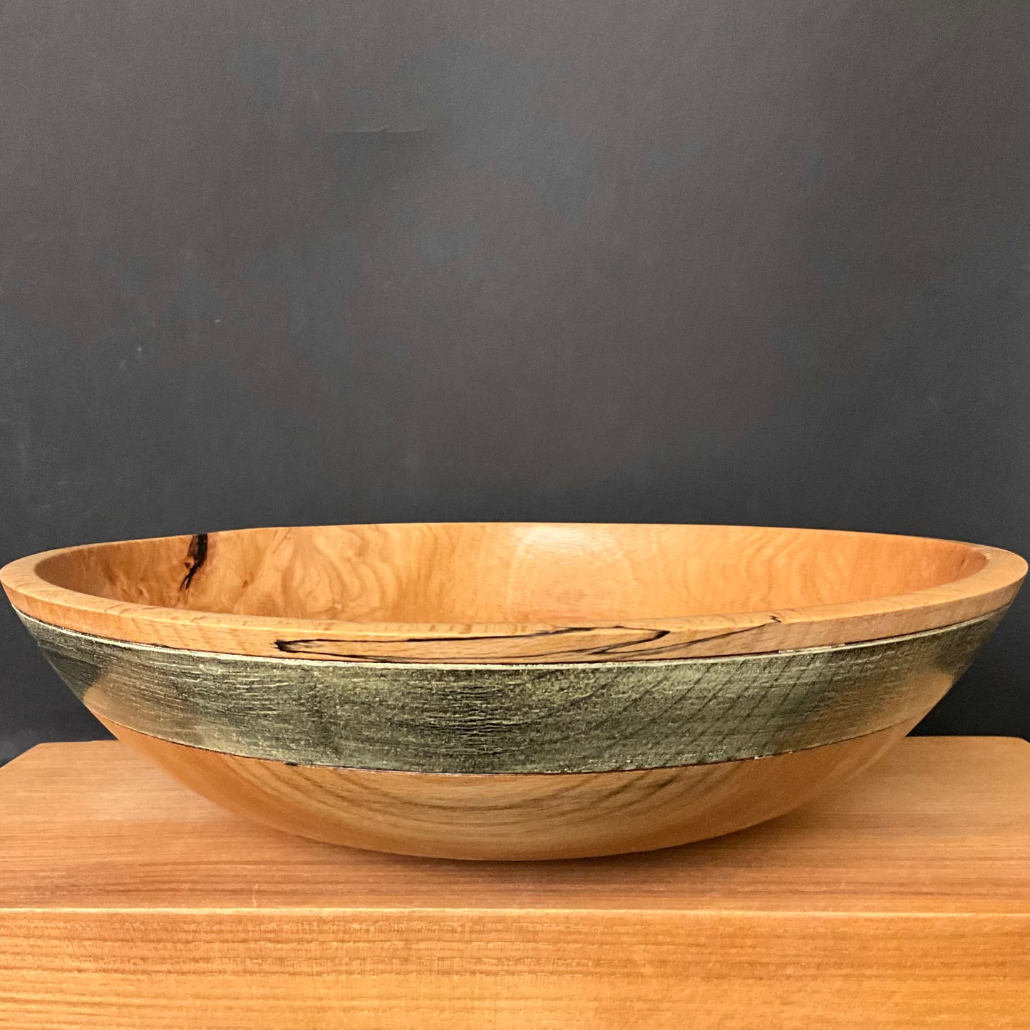 Beech Bowl w Gold Rim