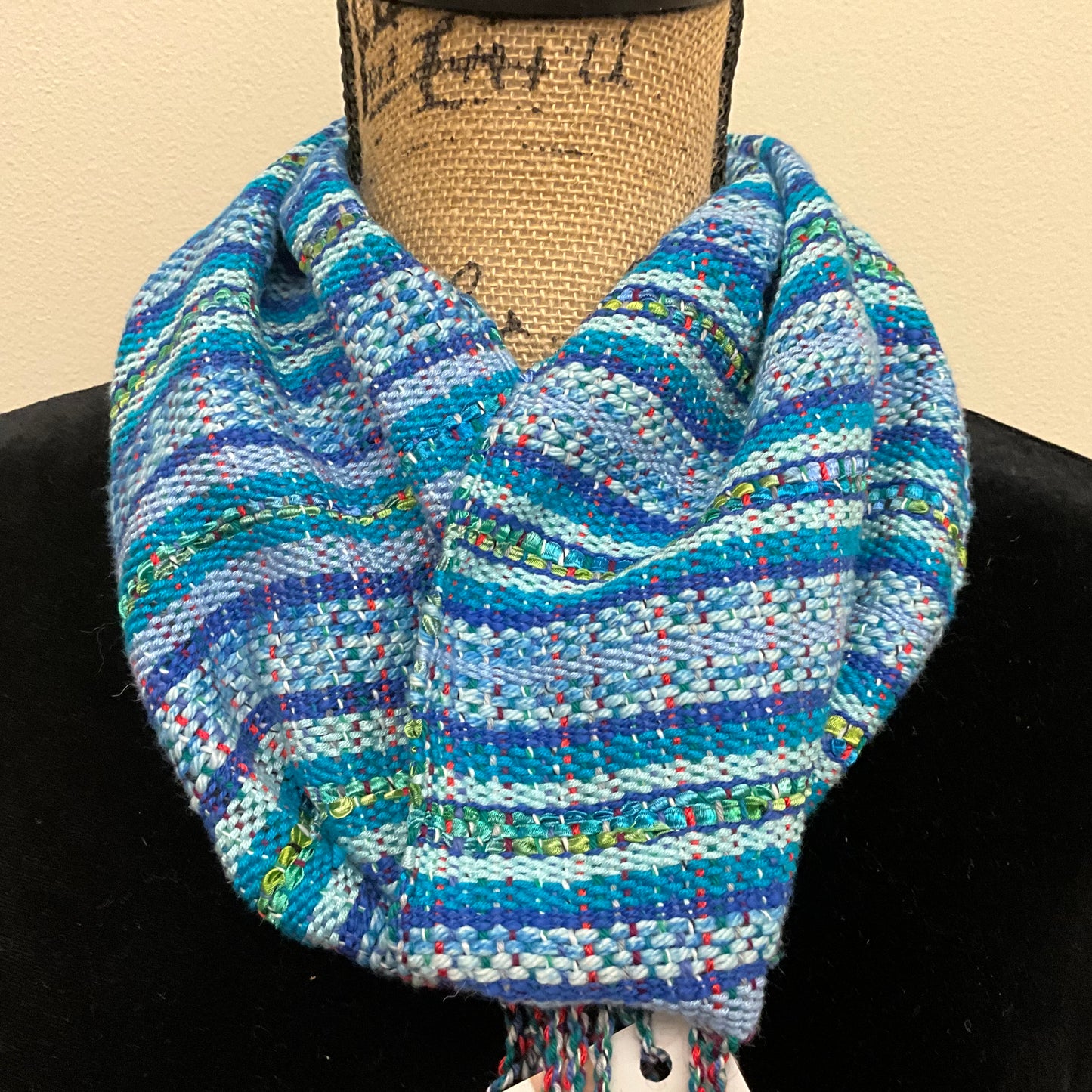“Jamie” Infinity Scarf - J222 - Blues, Teal & Green
