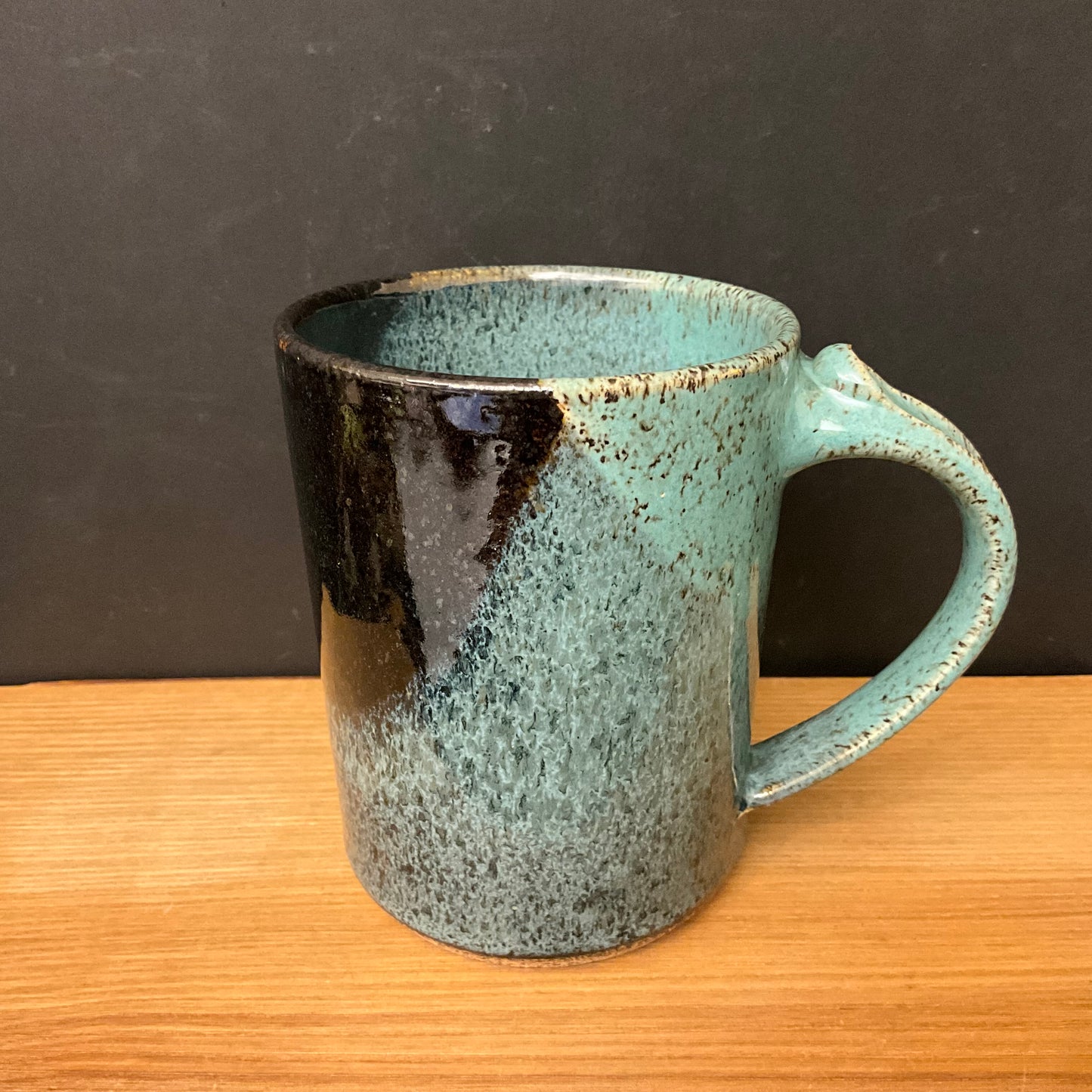 Tall Mug Black & Turquoise