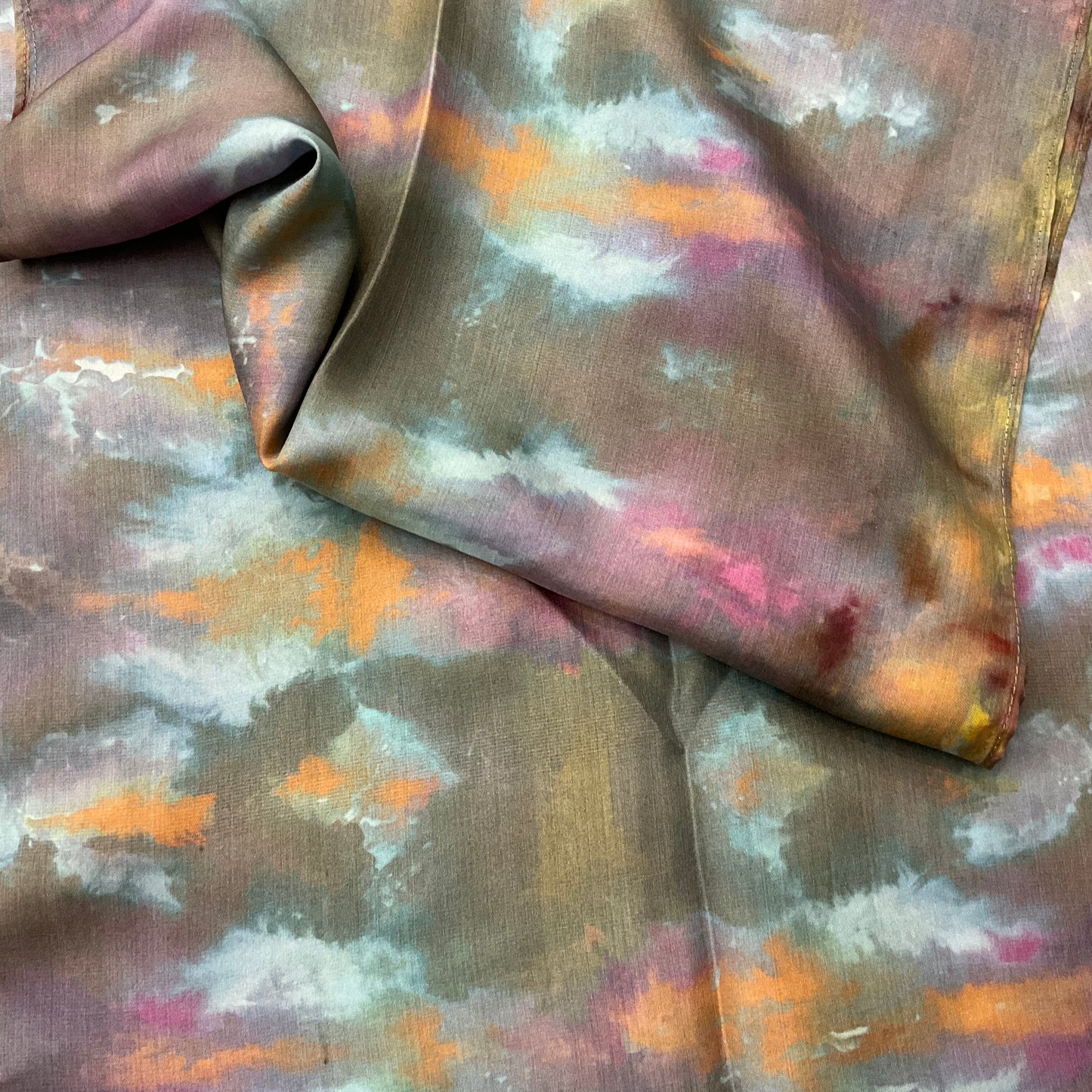 Large Ice Dyed Haboti Scarf - Autumn Blues