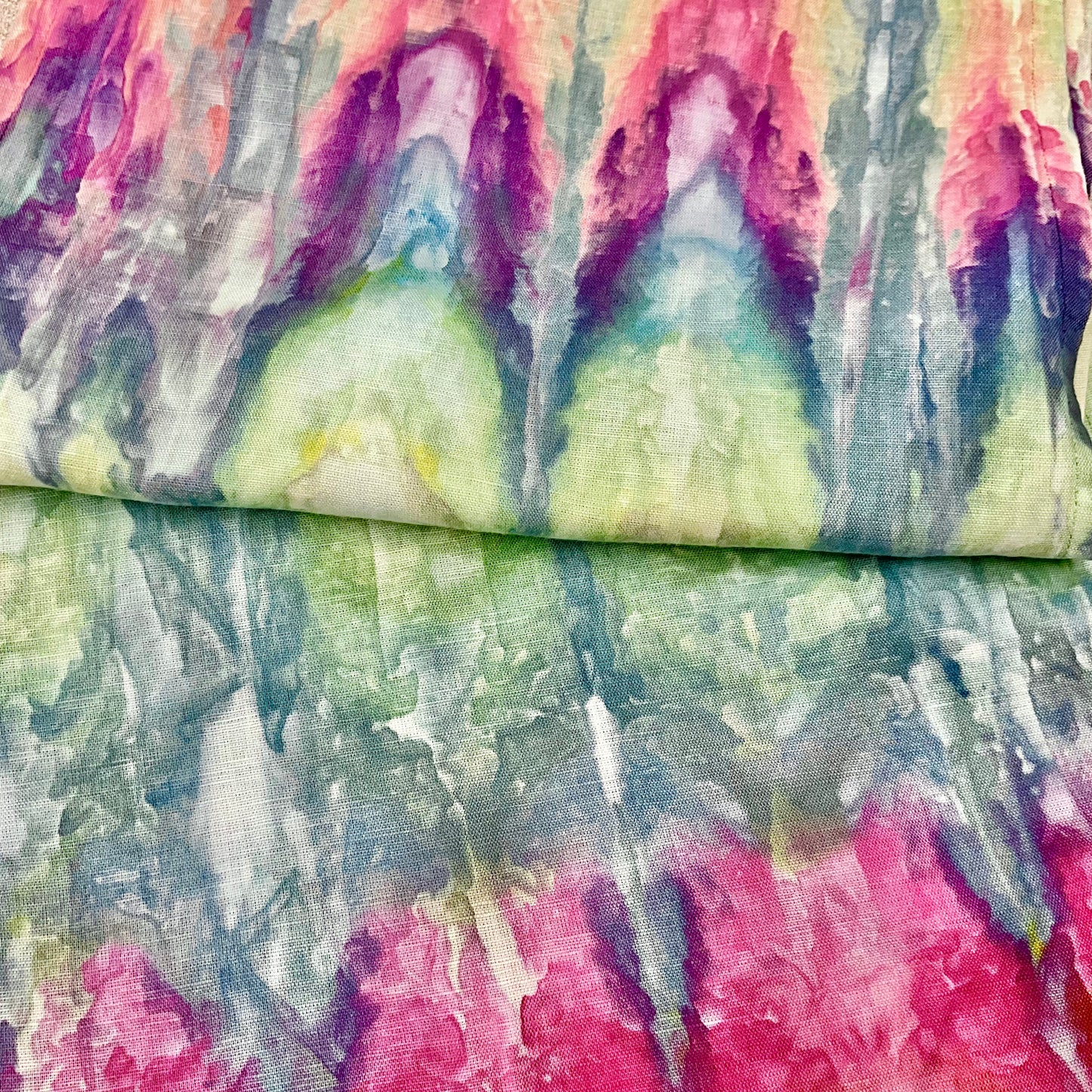 Ice Dyed Silk Linen scarf - Joyful Caravan