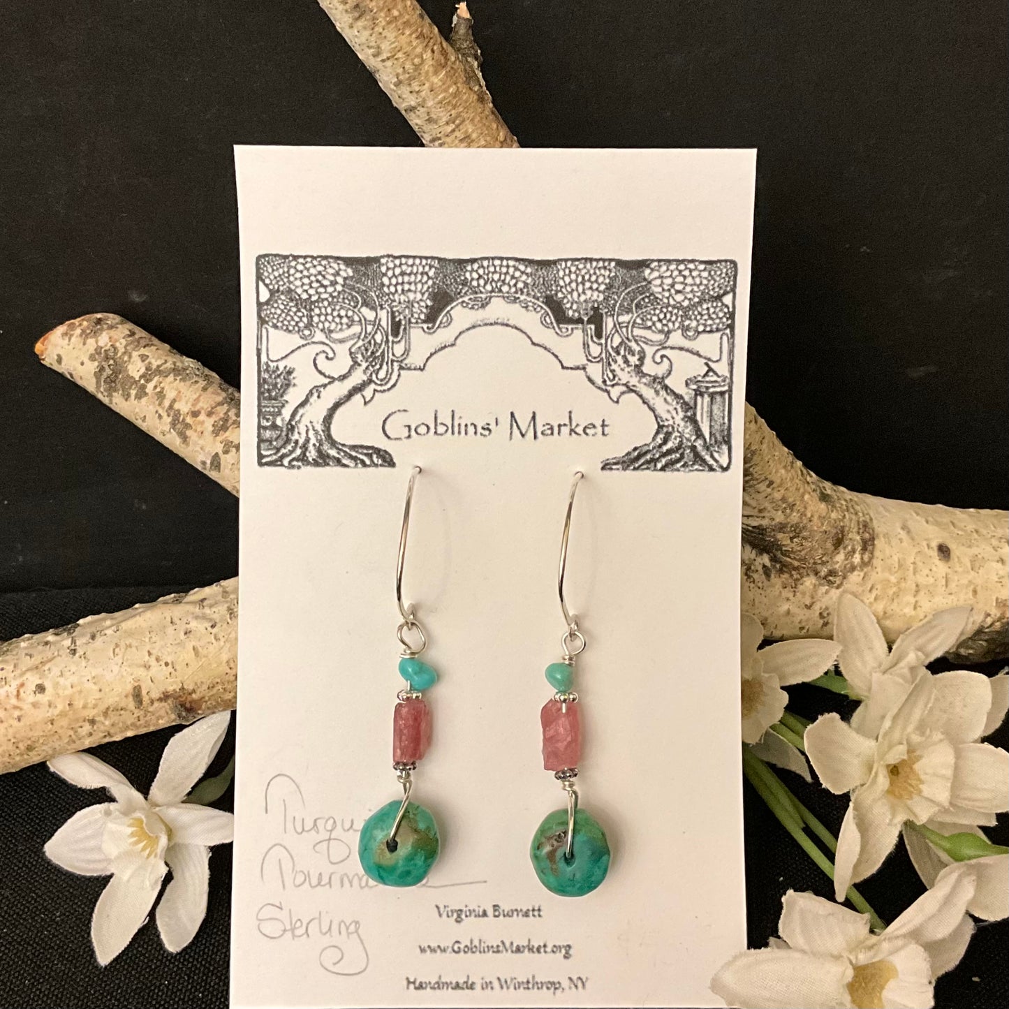 Turquoise & Tourmaline Earrings