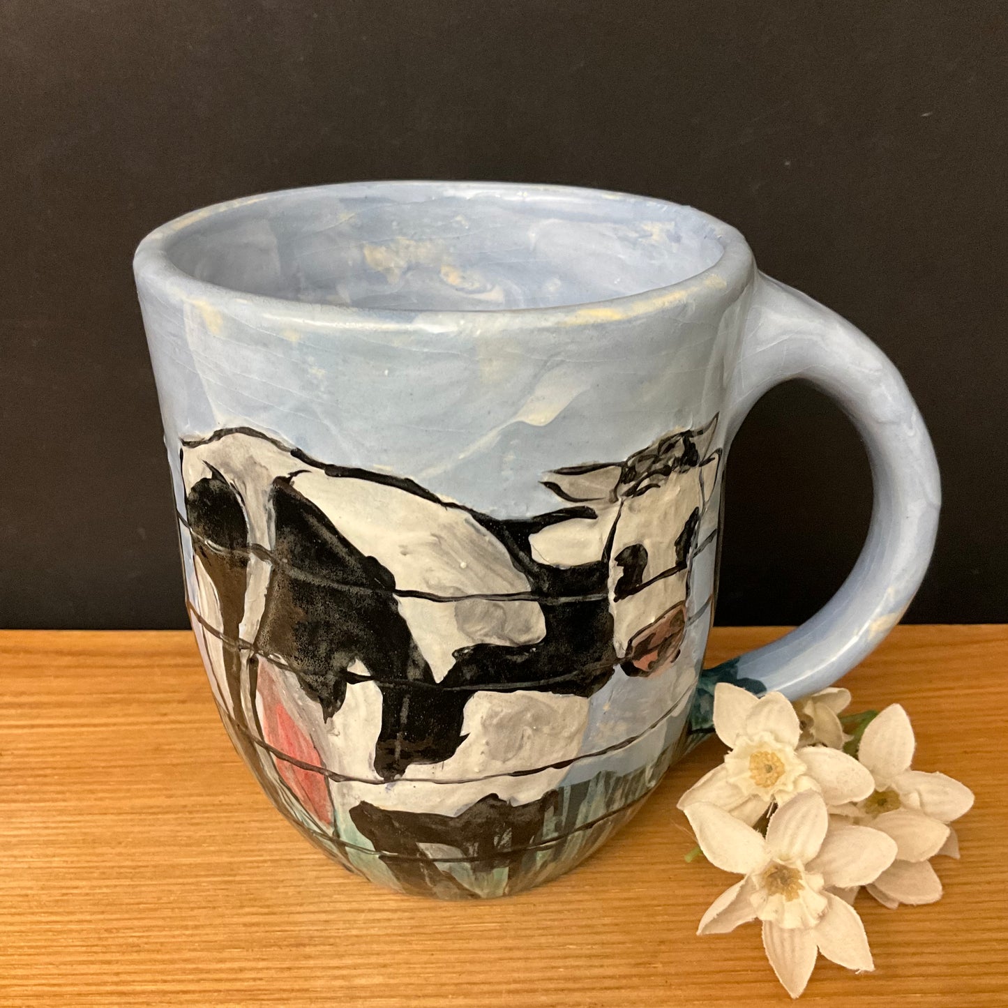 Mug with Carved Holstein Cow Rear End View