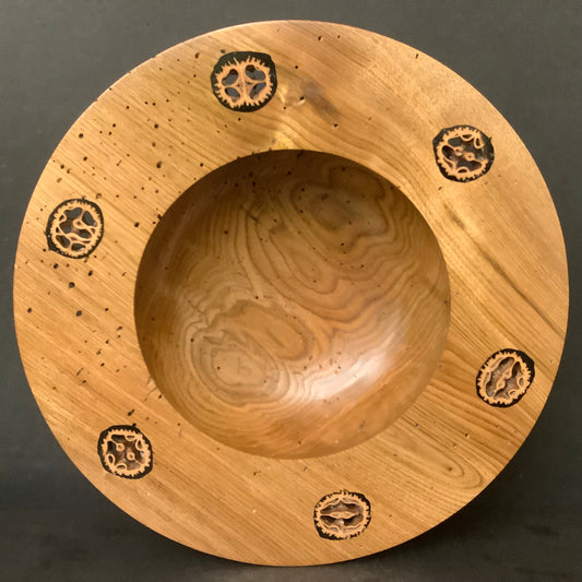 Butternut Bowl with Inlaid Black Walnut Slices