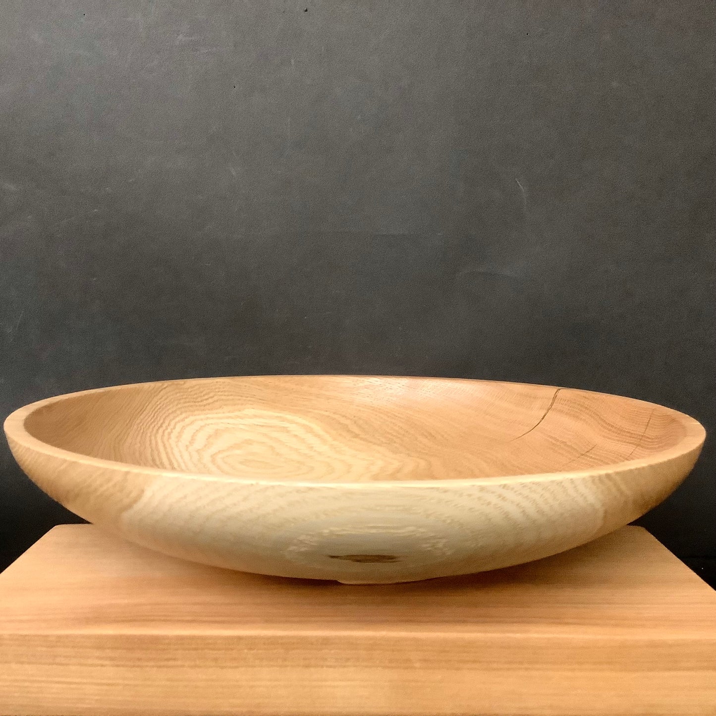 Large Shallow White Oak Bowl