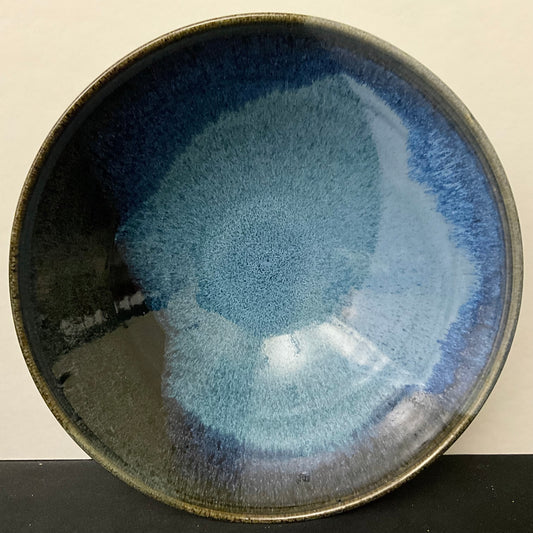 Large Serving Bowl in Blue to Midnight Black