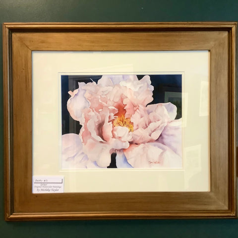 “Peony #2”, Framed Print from an Original Watercolor
