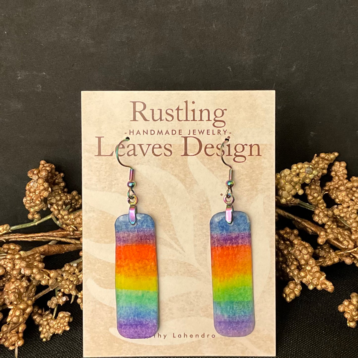 Rainbow Rectangle Earrings