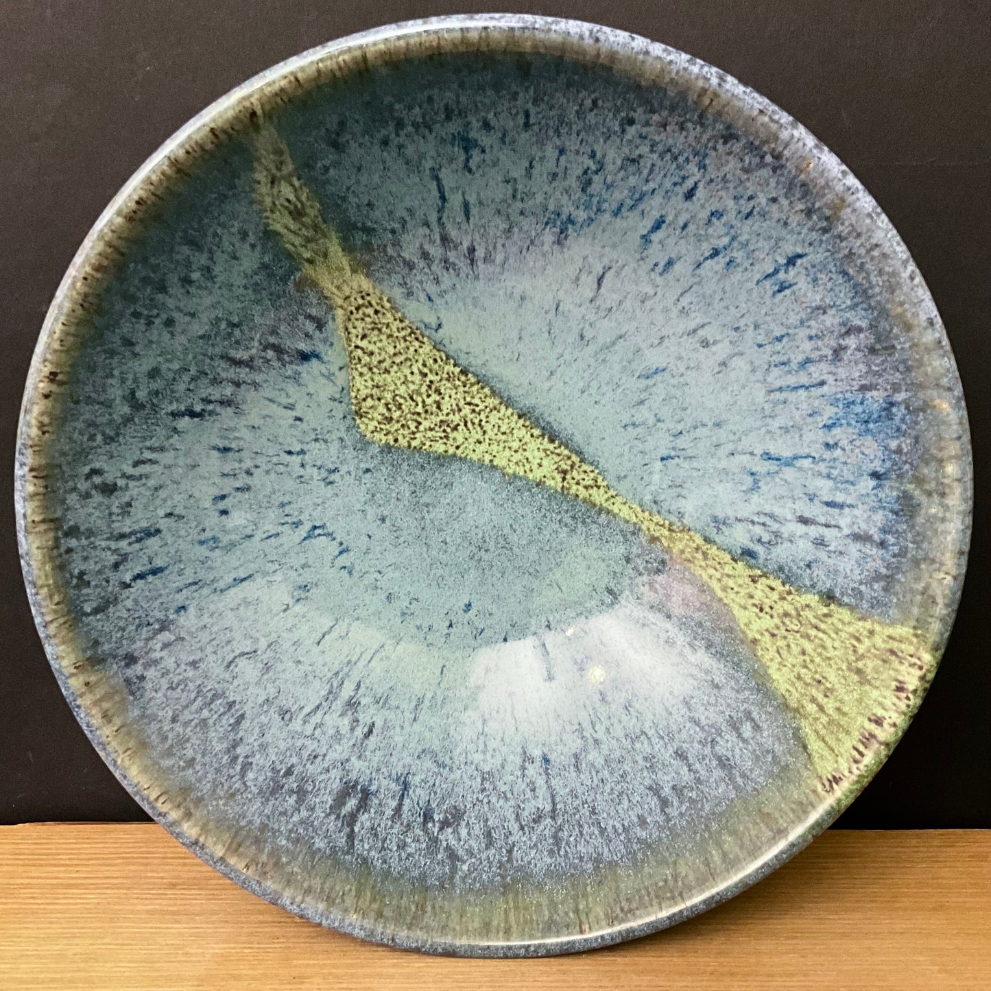 Pasta Bowl Blues and Green Speckled Glaze