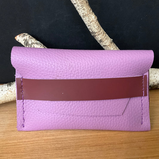 Lavender Leather Card Holder