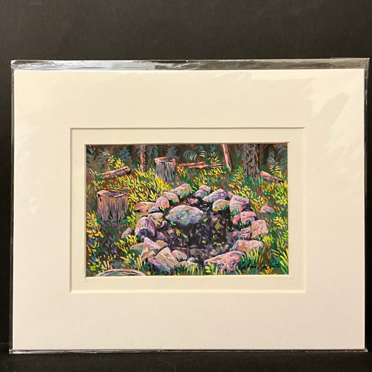 “Fire Circle” Original Matted Pastel