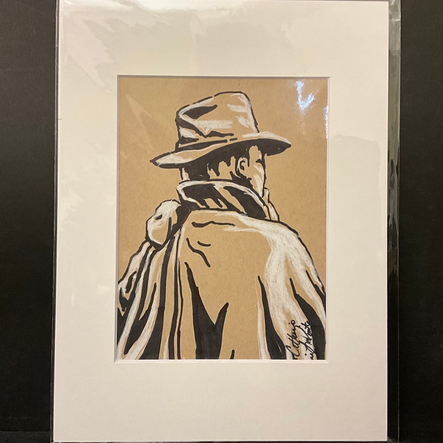 “Mystery Man” Original Matted Sketch