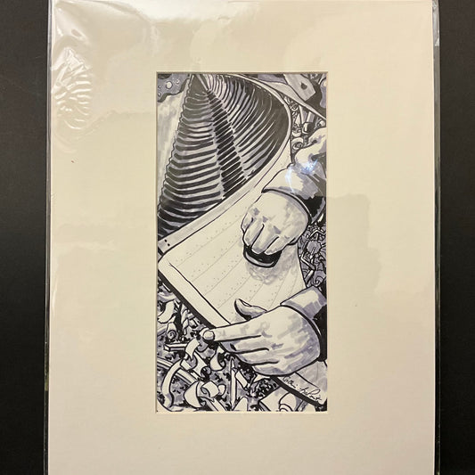 “Boat Builder” Original Matted Sketch