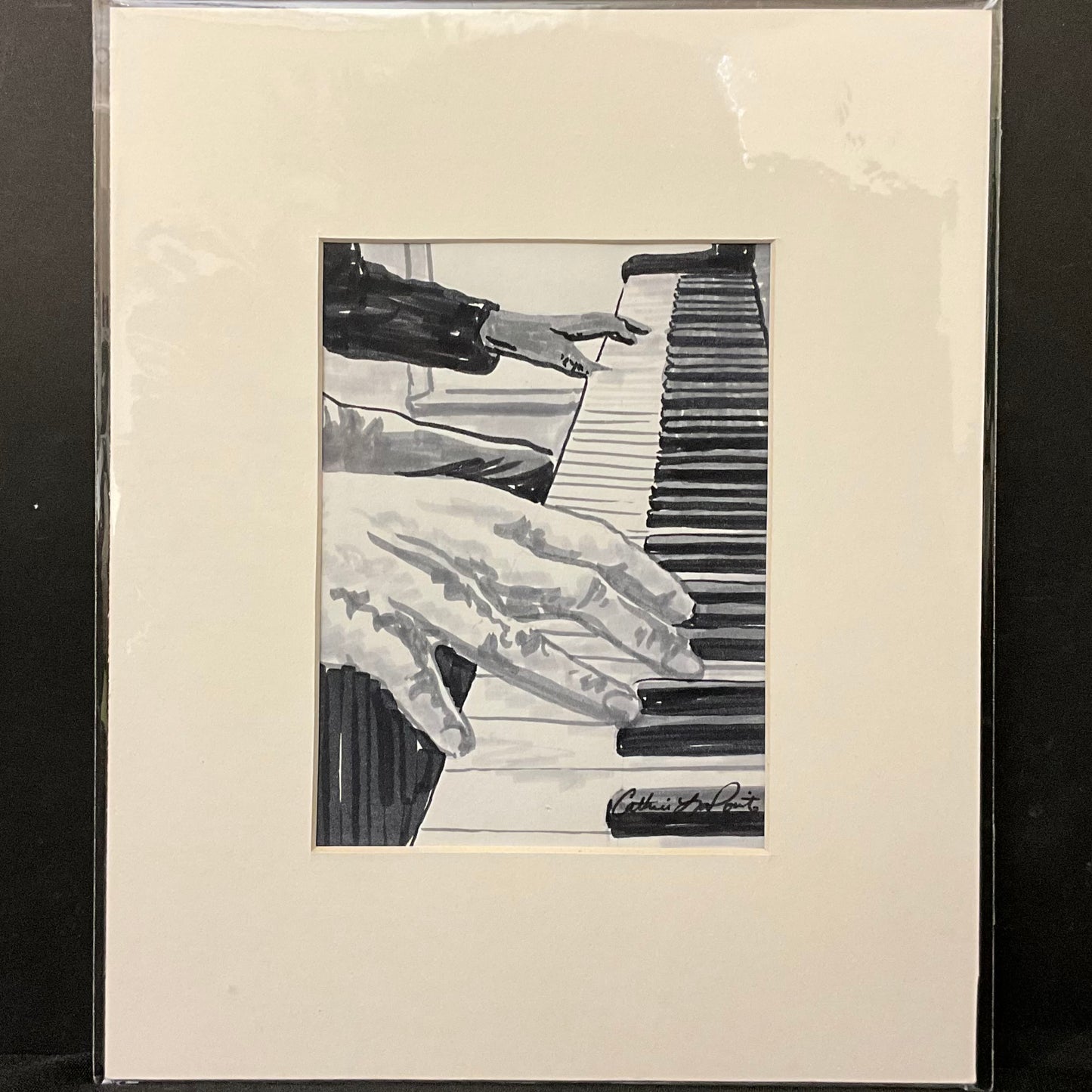 “Piano Man” Original Matted Drawing