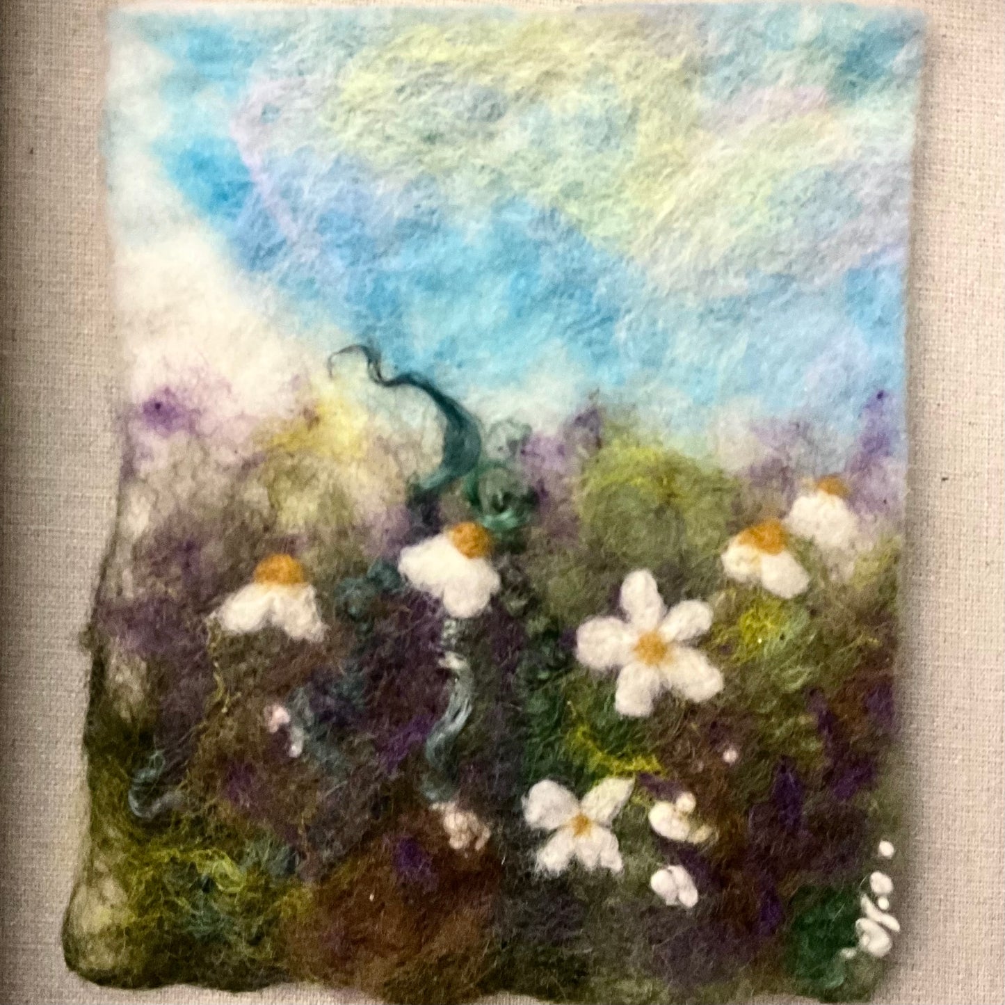 Wild Daisies - Hand Felted Framed Art
