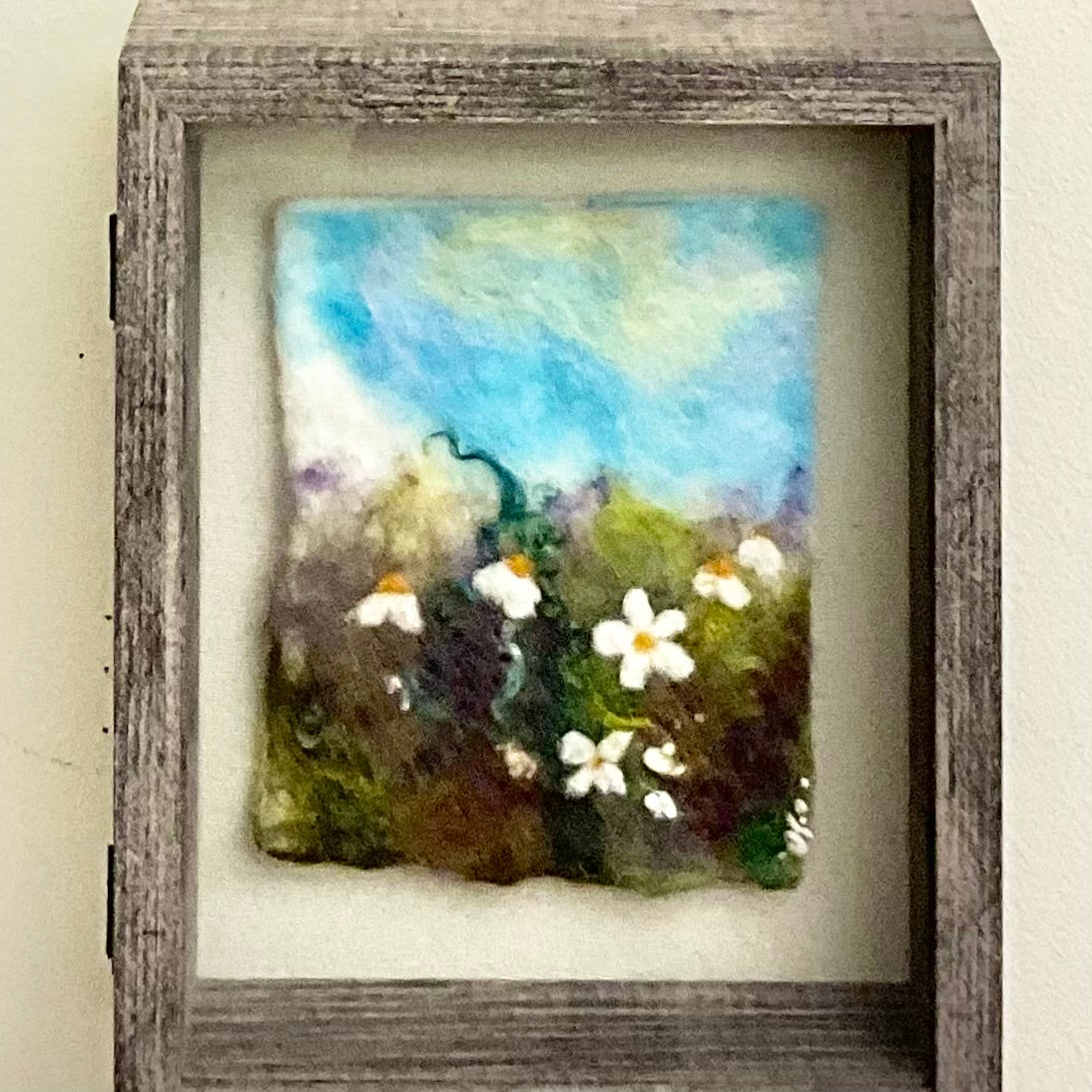 Wild Daisies - Hand Felted Framed Art