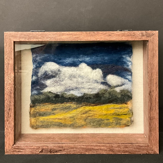 Storm Clouds -  Hand Felted Framed Art