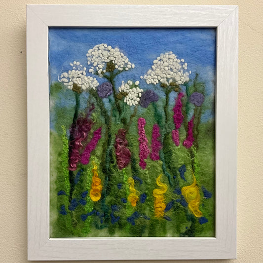 Wild Flowers - Hand Felted Framed Art