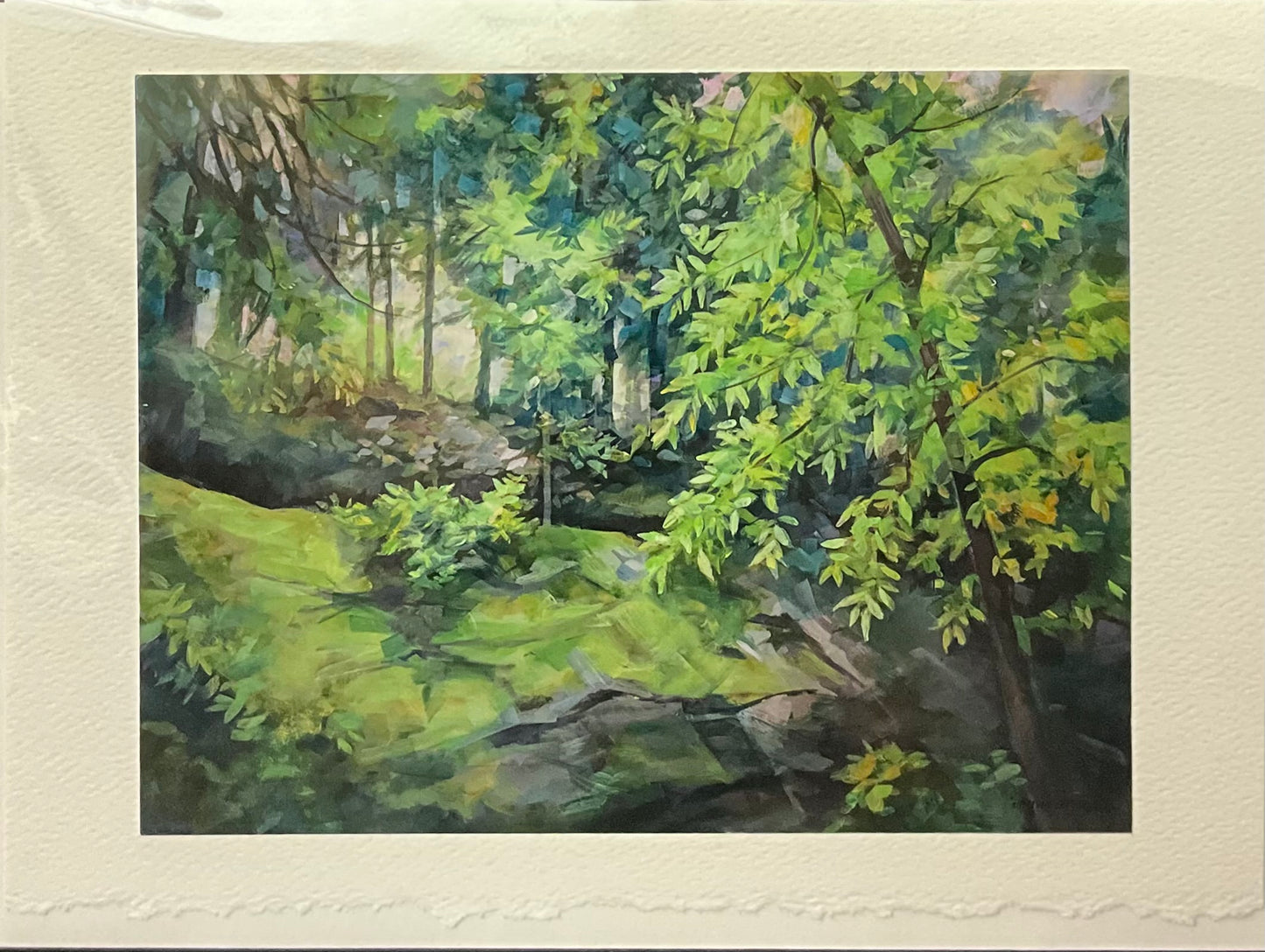 “Green Moss on Cascade Trail” Note Card