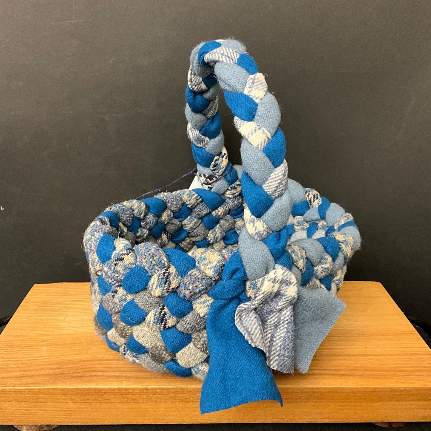 Small One Handle Basket in Soft Blues