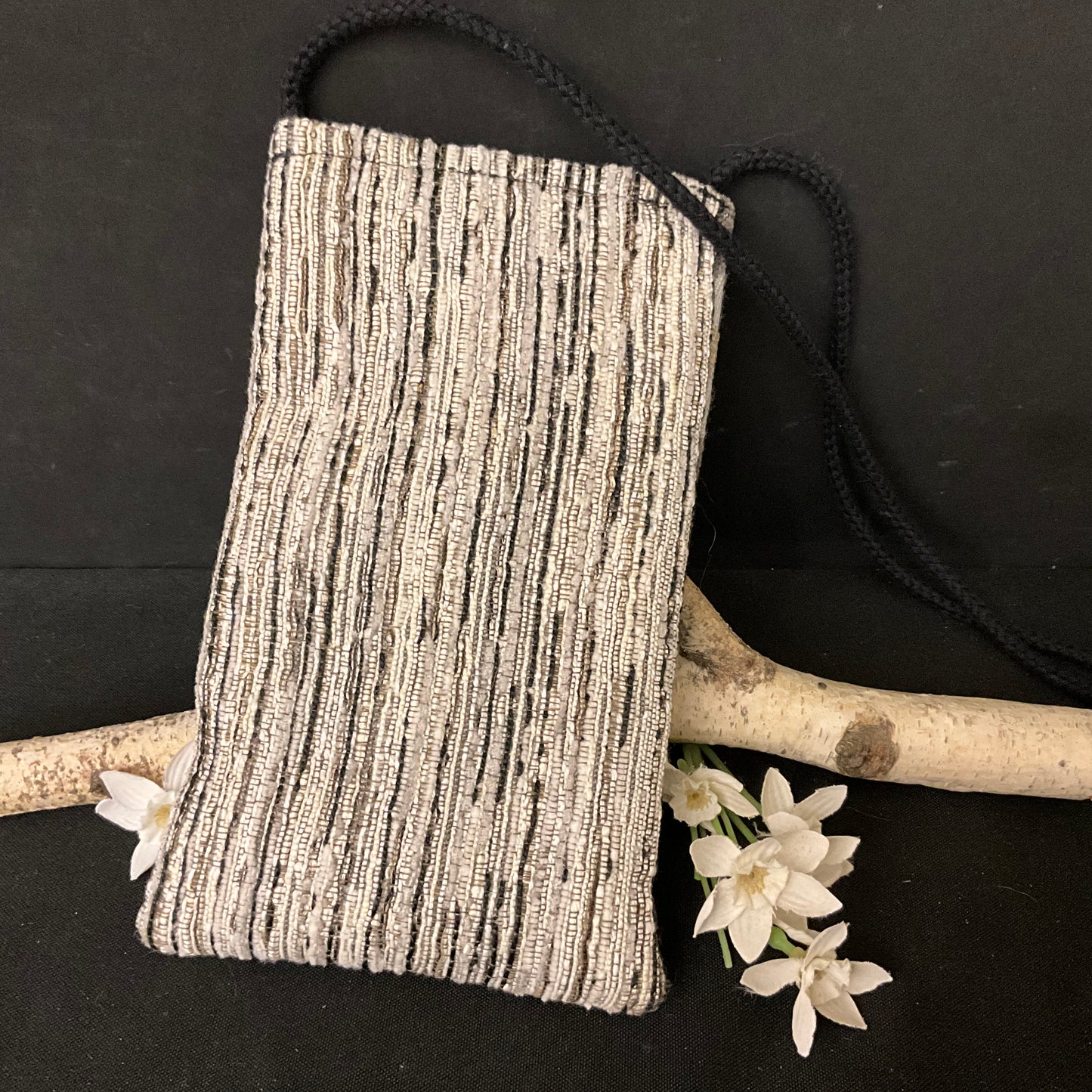 Phone Case/Small Purse - Geometric pattern in Browns and Gray