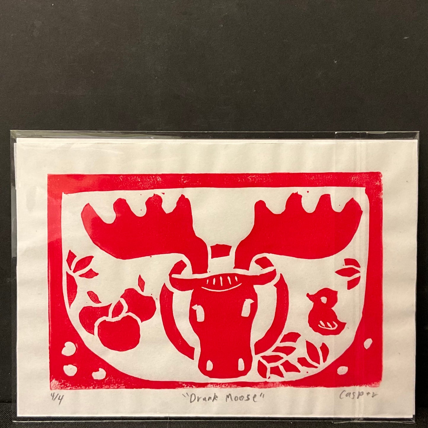 Drunk Moose Linel Print