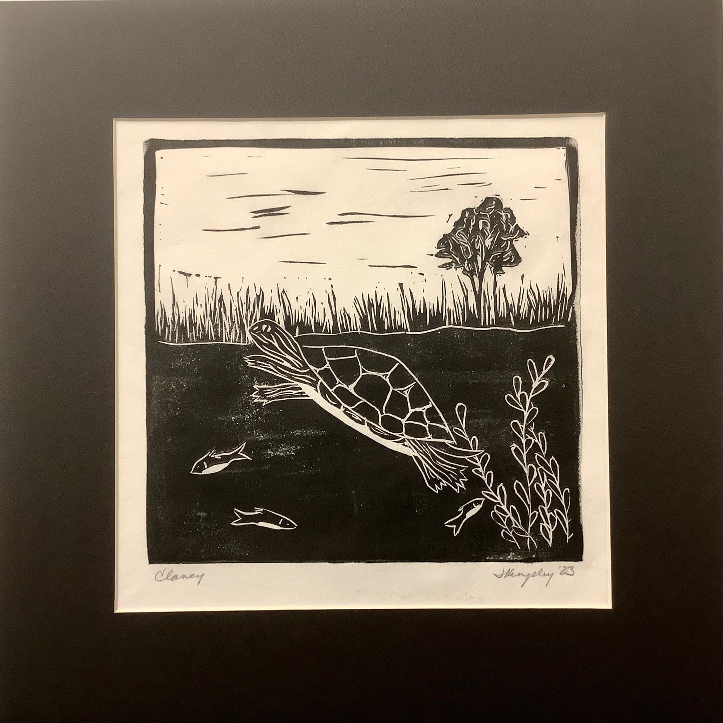 “Clancy”, Rubber Block Print Matted