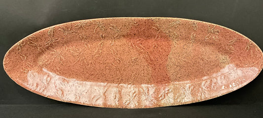 Large Long Dragonfly Embossed Pink Platter