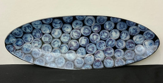Large Long Dark Blue “Dots” Platter