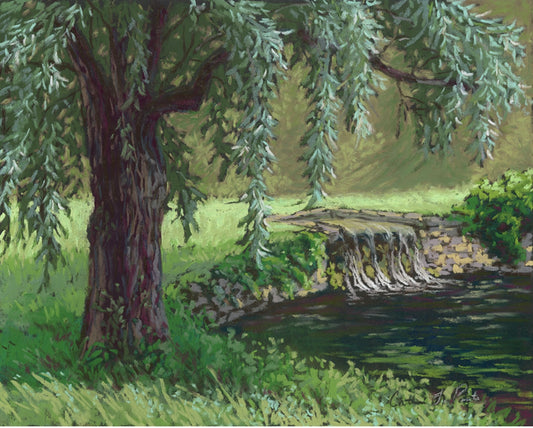 “The Swimming Pond” Original Pastel