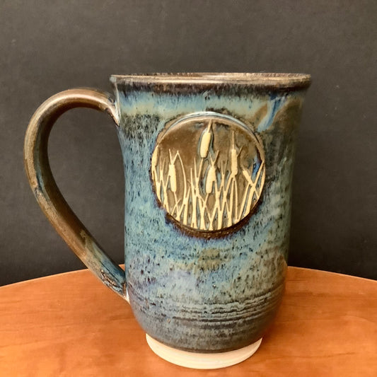 Mug Cattails Design Blue
