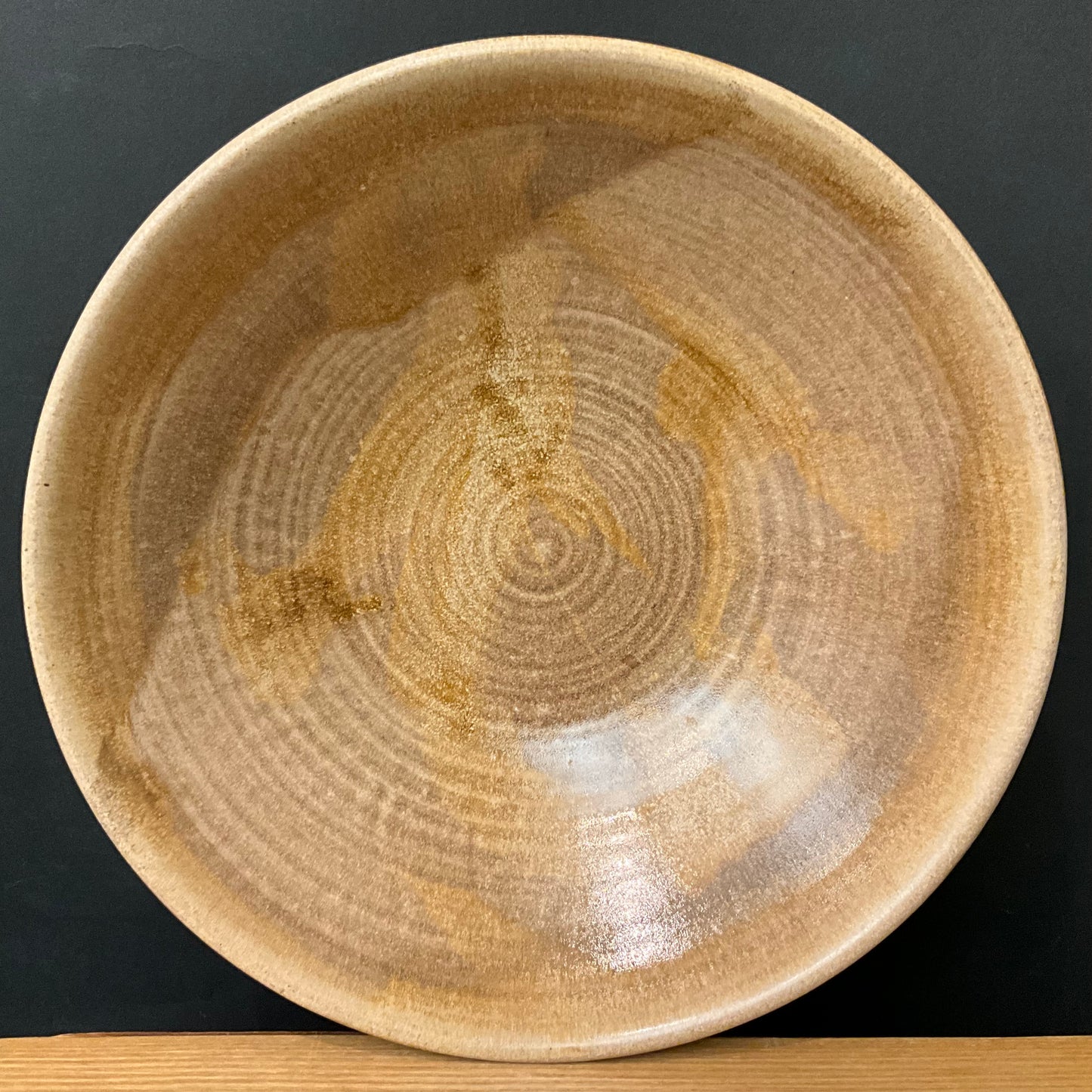 Serving Bowl in Tan and Gold