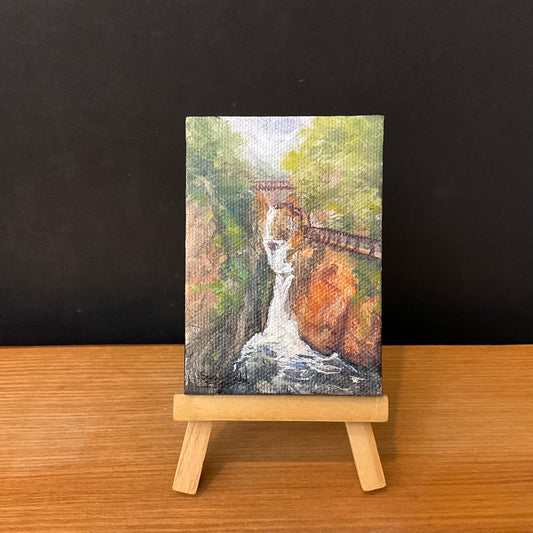 “High Falls Gorge" miniature acrylic on canvas