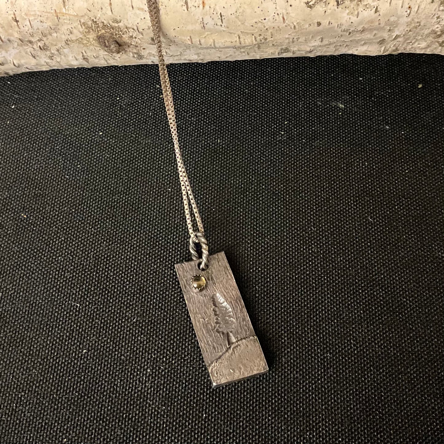 Sterling Silver Pendant with Tree and Citrine