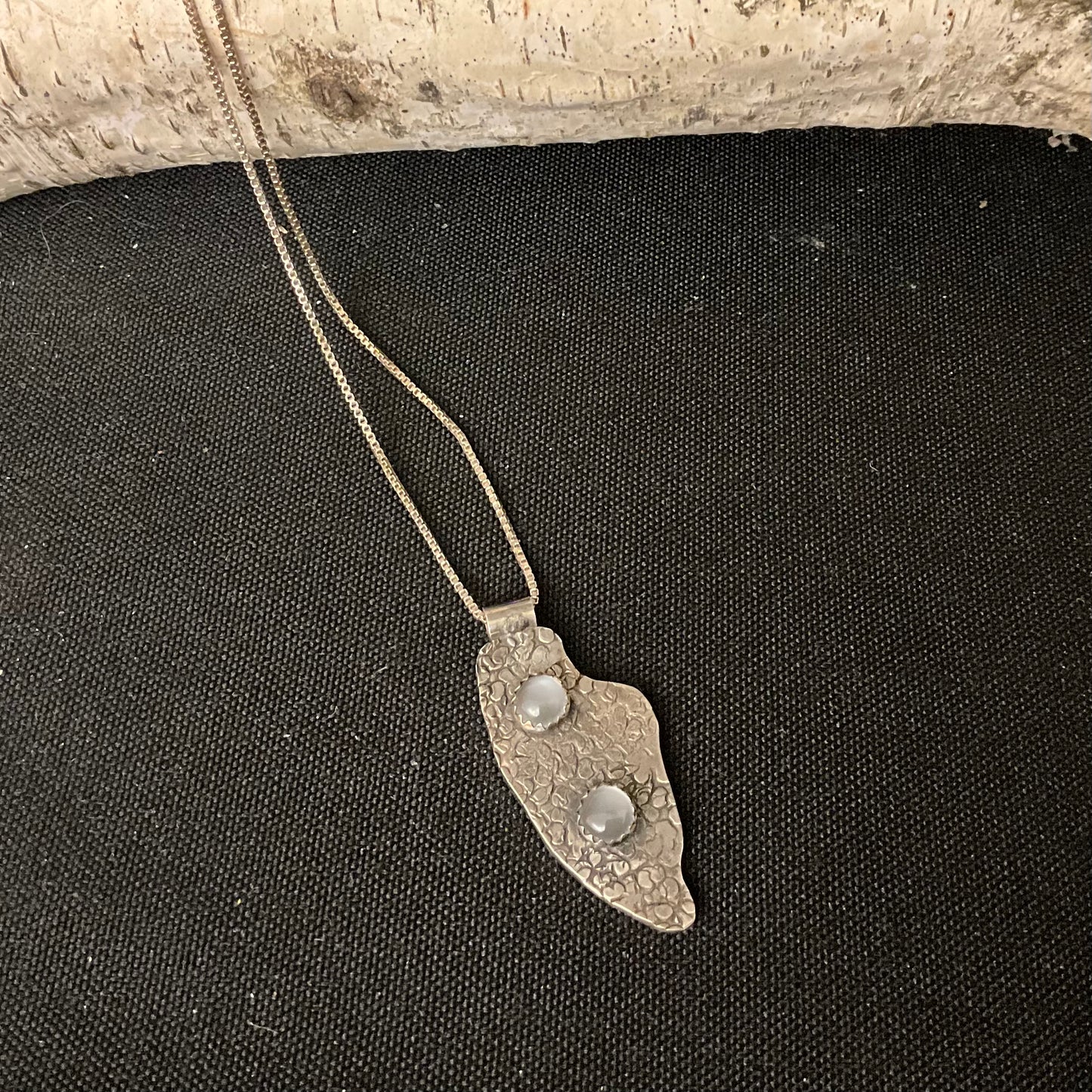 Sterling Silver Pendant with 2 Moonstones